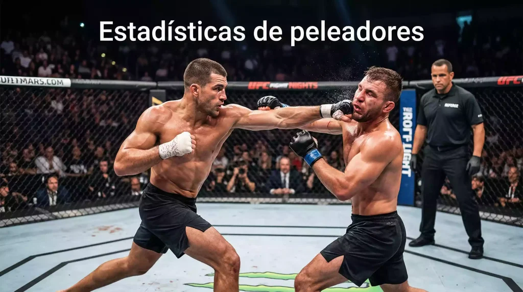 Peleador de UFC lanzando un golpe significativo durante un combate en el octágono